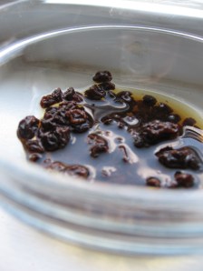 Currants soaking in Sherry