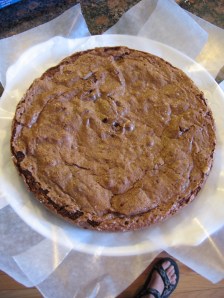 Ready for frosting with wax paper strips Ready for frosting with wax paper strips