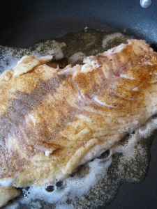 Browning the Red Snapper Fillet