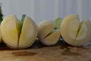 Cut lengthwise to clean