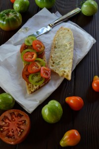 Making the tomato sandwich