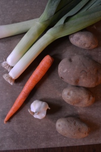 Leeks, Carrot, Potatoes and Garlic
