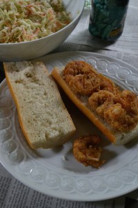 Fried Shrimp on Baguette