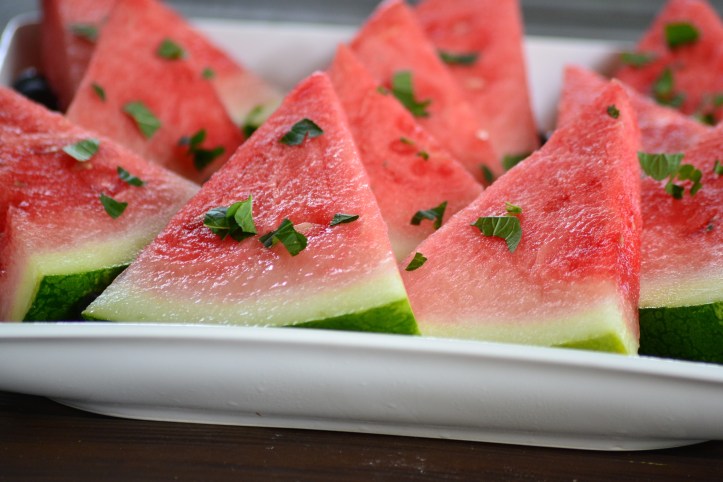 Close-Up Watermelon with Mint