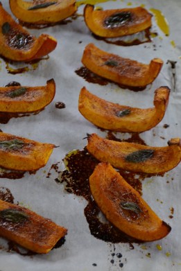 Roasted Pumpkin Wedges with Sage, Brown Sugar, and Cinnamon