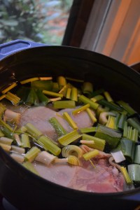 Chicken with Leeks, Celery, and Carrots