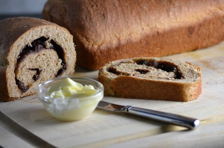 Whole Wheat Cinnamon Raisin Swirl Bread