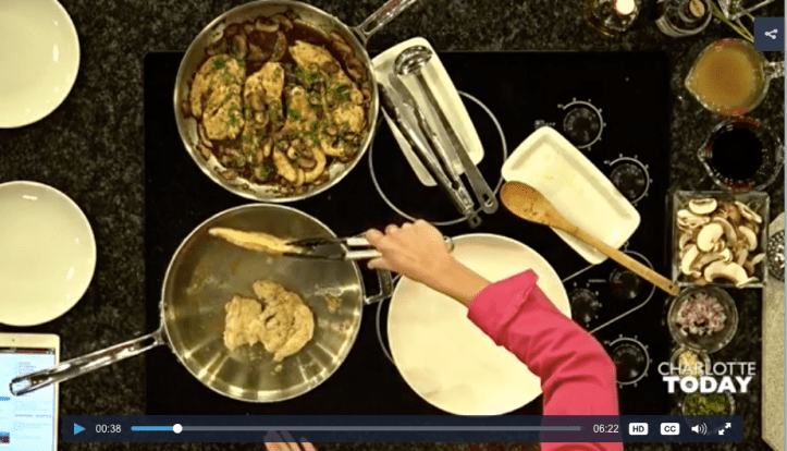Chicken Marsala Demonstration on Charlotte Today (www.mincedblog.com)