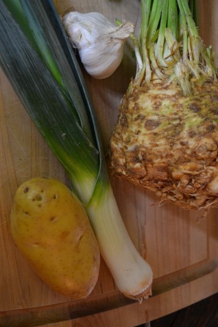 Ingredients for Celery Root Soup (www.mincedblog.com)