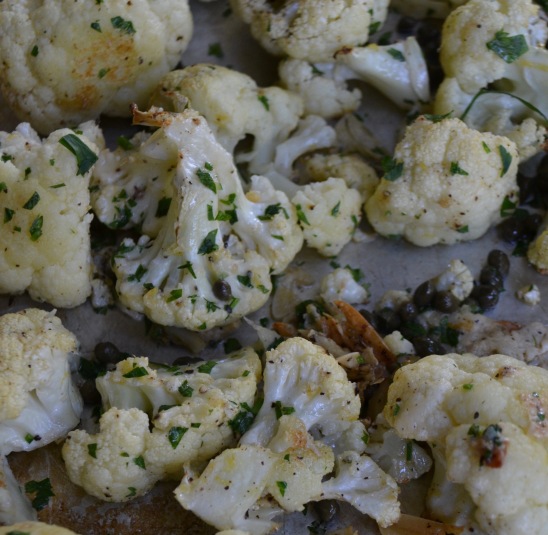 Roasted Cauliflower with Lemon and Capers (www.mincedblog.com)